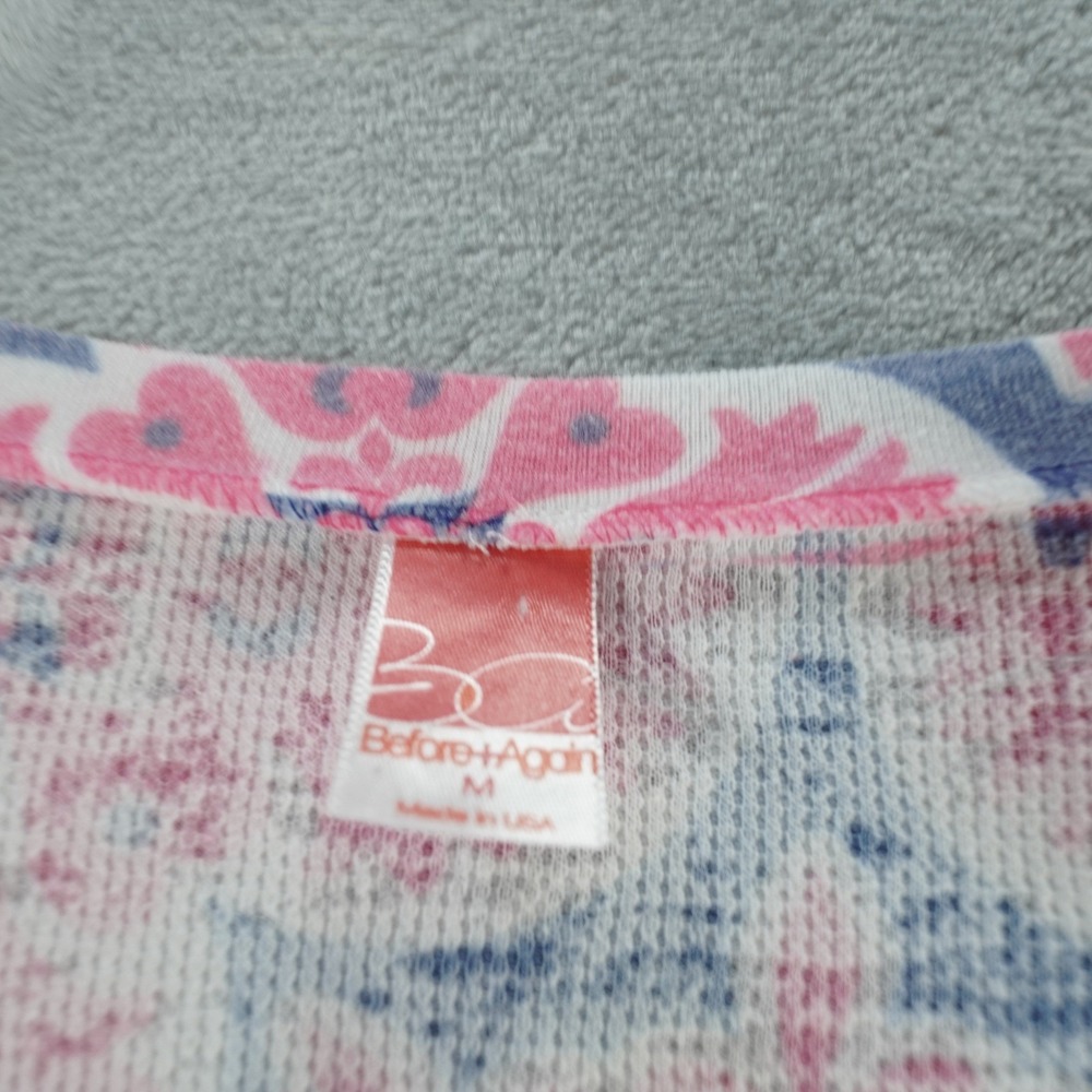 Before + Again Boho Tunic Top Womens M Geometric Waffle Thermal Long Sleeve - Picture 3 of 12
